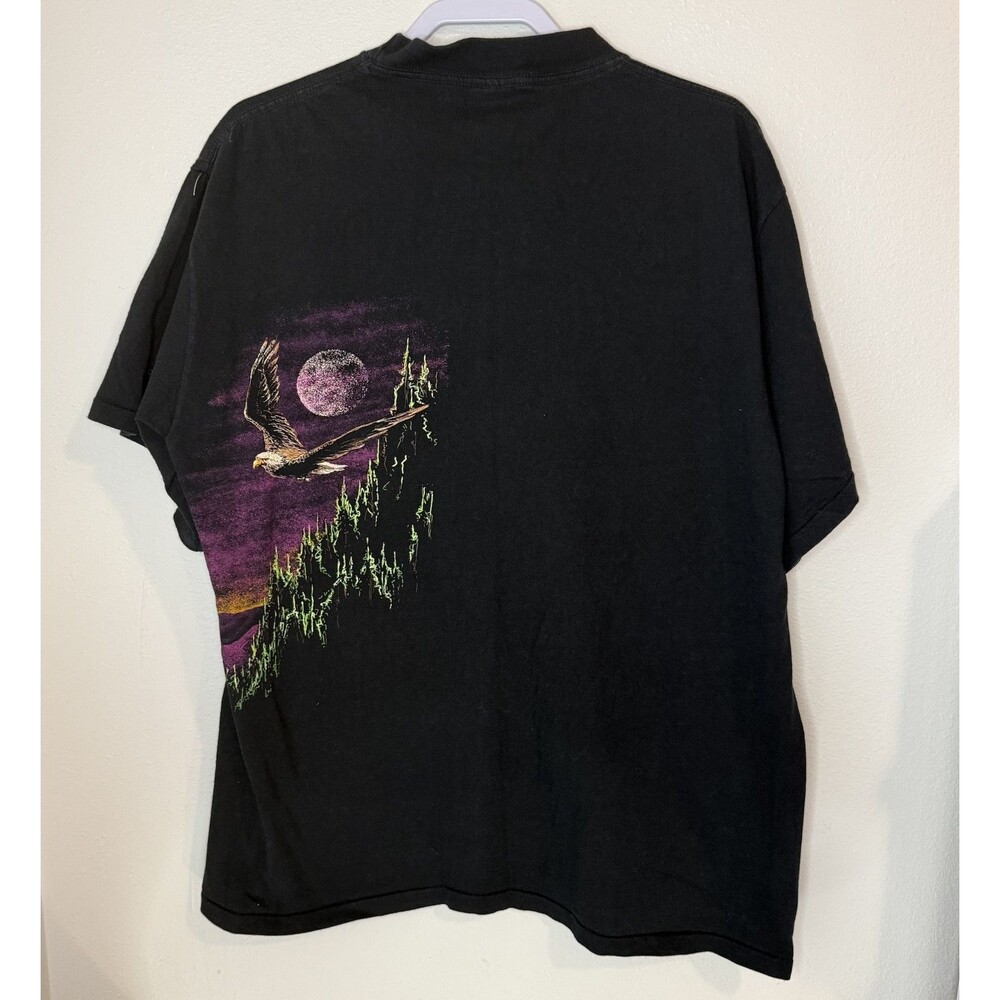 Rare Vintage 90s Hazelwood Eagle Mens XL Black Shirt Short Sleeve Single Stitch - Picture 6 of 9